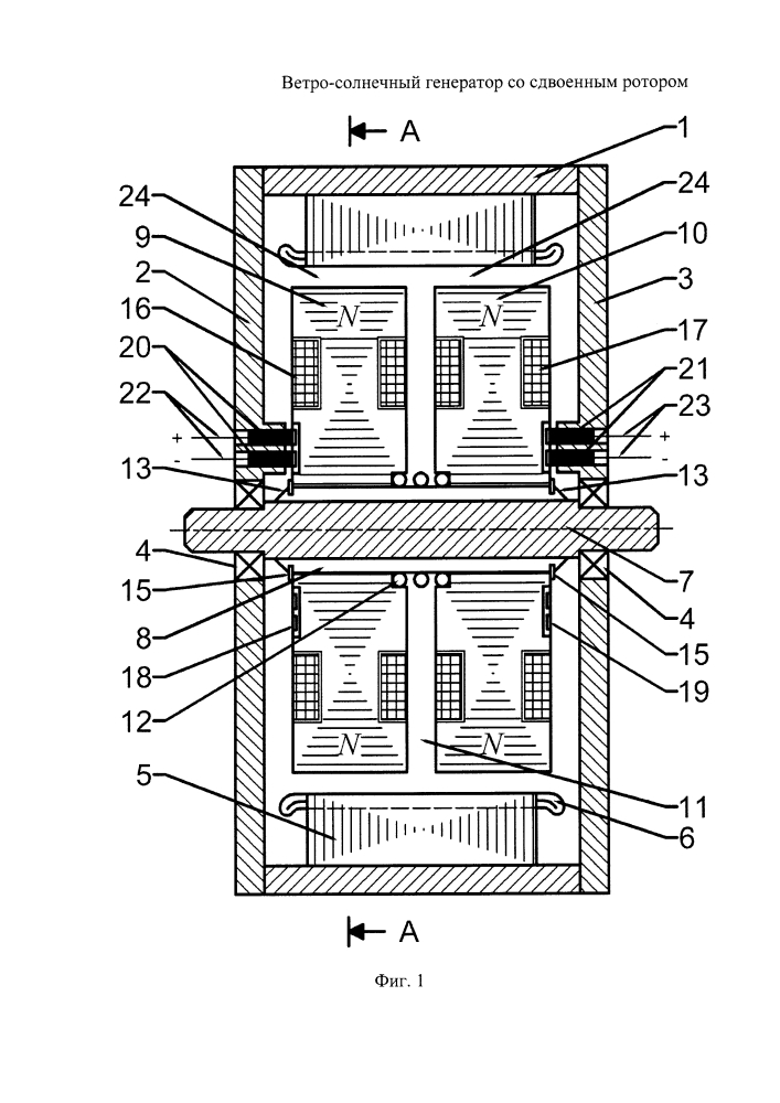 Ветро-солнечный генератор со сдвоенным ротором (патент 2639714)