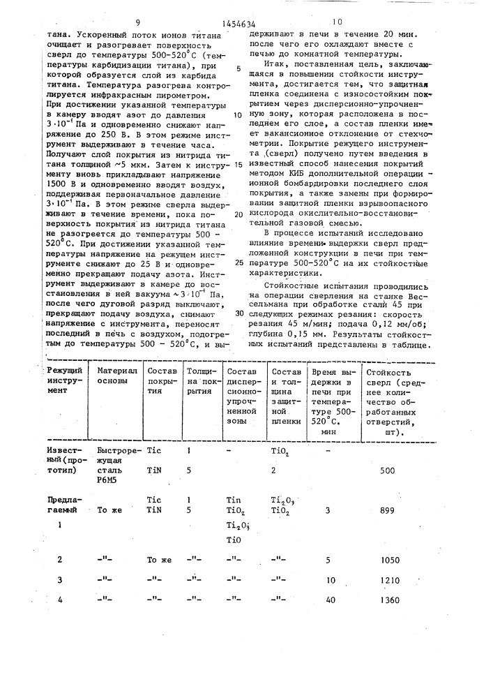 Режущий инструмент и способ его изготовления (патент 1454634)