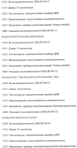 Набор дифференцирующих и специфических олигонуклеотидов для идентификации днк возбудителей острых кишечных инфекций, способ идентификации оки, микрочип и диагностическая система для осуществления способа (патент 2509804)