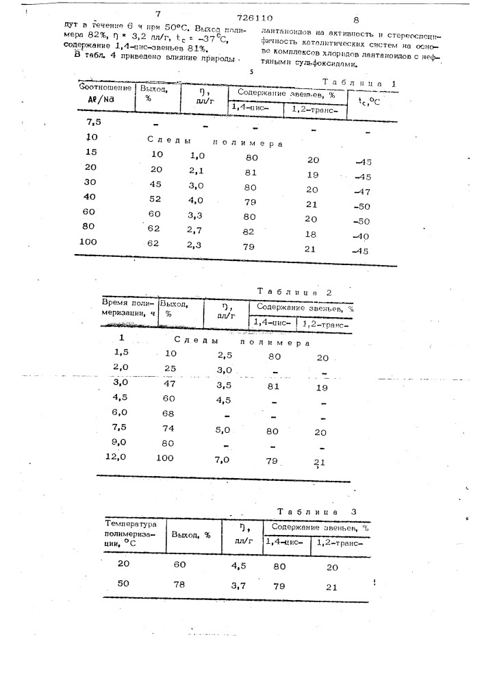 Способ получения высокомолекулярного полипиперилена (патент 726110)