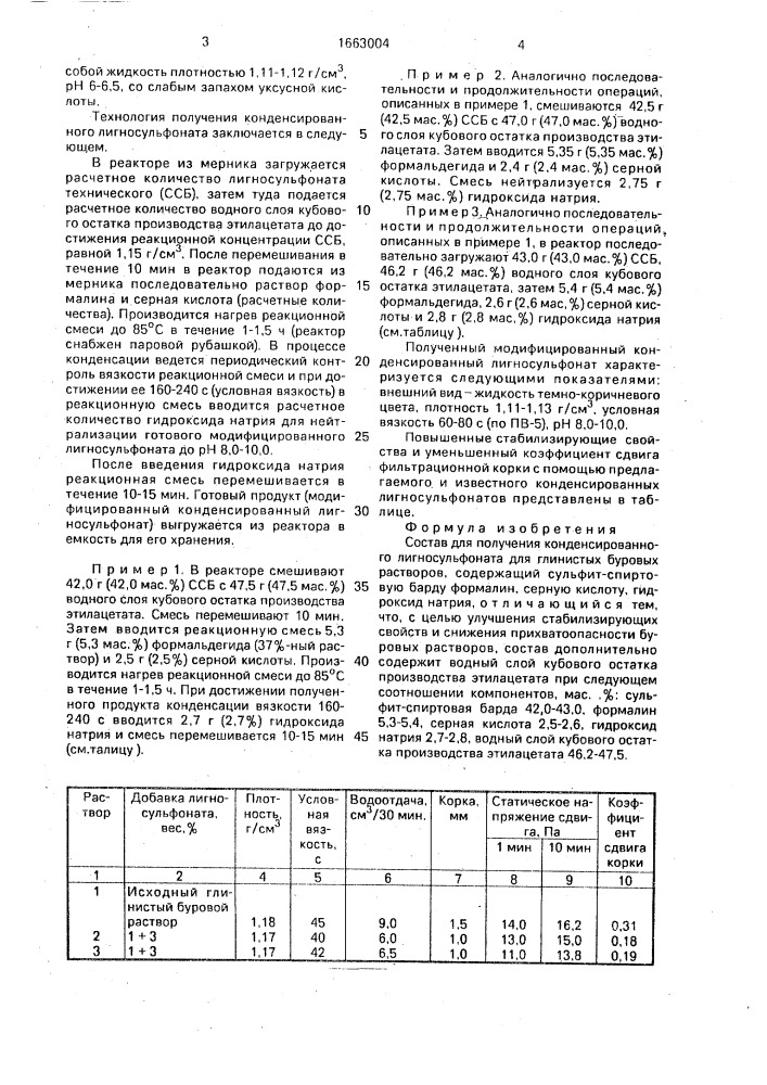 Состав для получения конденсированного лигносульфоната для глинистых буровых растворов (патент 1663004)