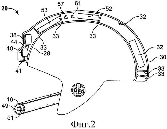 Шлем с электронной системой (патент 2438539)