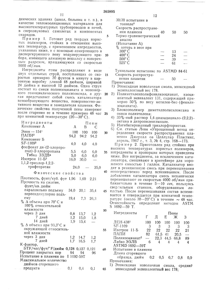 Способ получения пеноматериалов12 (патент 365895)