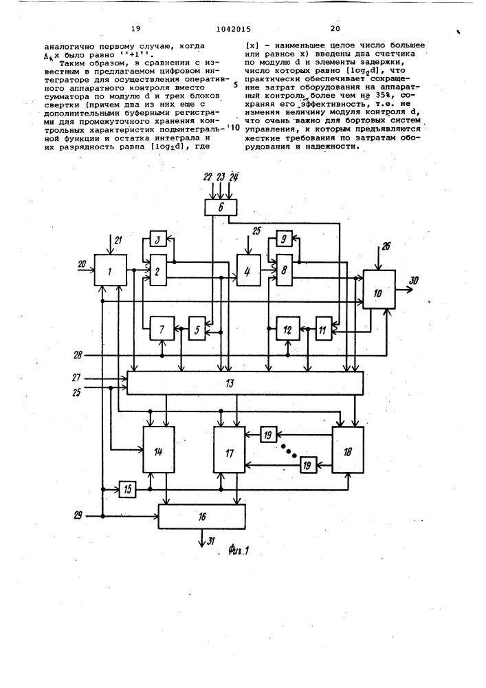 Цифровой интегратор (патент 1042015)