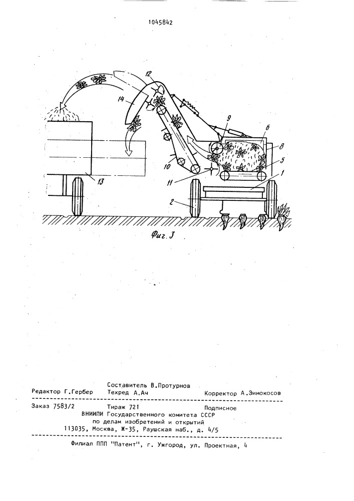 Ботвоуборочная машина (патент 1045842)
