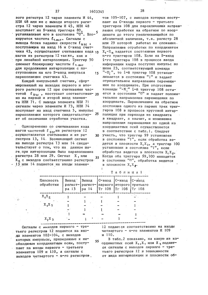 Многокоординатный линейно-круговой интерполятор (патент 1603345)