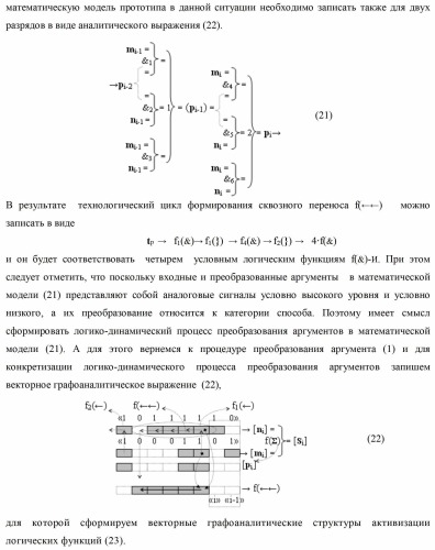 Способ формирования сквозного последовательного переноса в процедуре логического дифференцирования d/dn позиционных аргументов [mj]f(2n) с учетом их знака для формирования позиционно-знаковой структуры &#177;[mj]f(+/-)min с минимизированным числом активных в ней аргументов (варианты) (патент 2420869)
