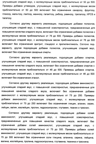 Композиции подсластителя, обладающие повышенной степенью сладости и улучшенными временными и/или вкусовыми характеристиками (патент 2459435)