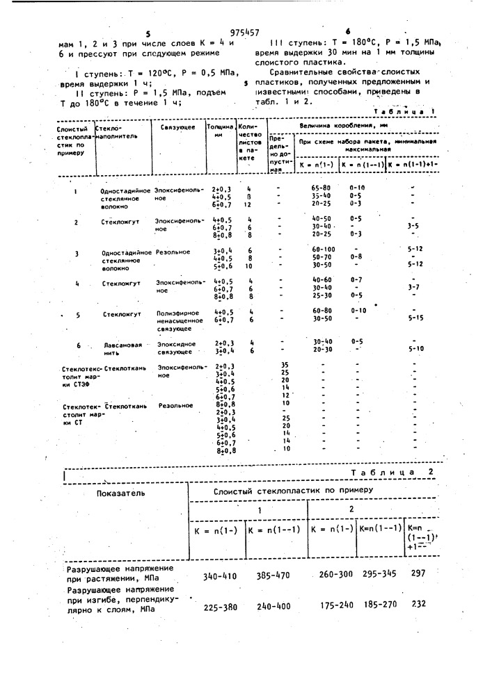 Способ изготовления слоистых пластиков (патент 975457)