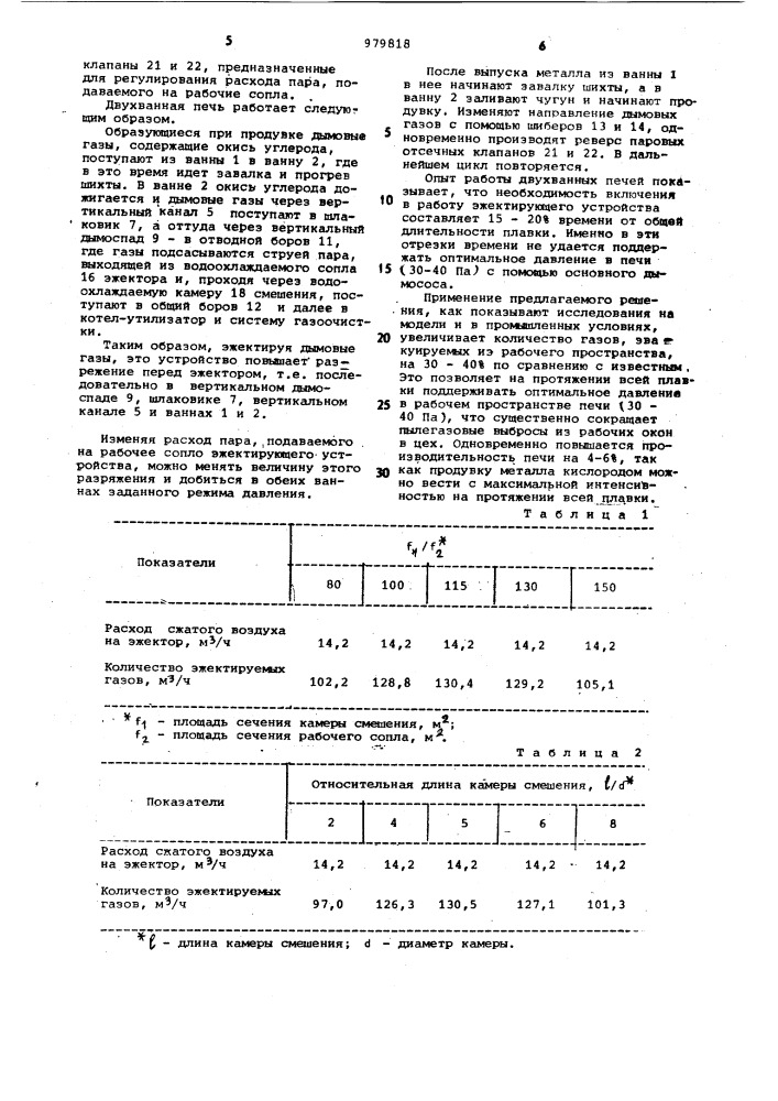 Двухванная сталеплавильная печь (патент 979818)