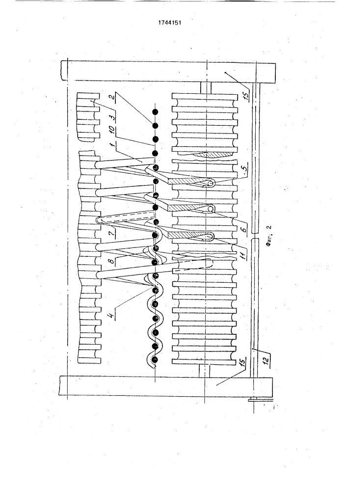 Способ регулирования натяжения уточных нитей в спирально- винтовом прокладчике бесчелночного ткацкого станка и устройство для его осуществления (патент 1744151)