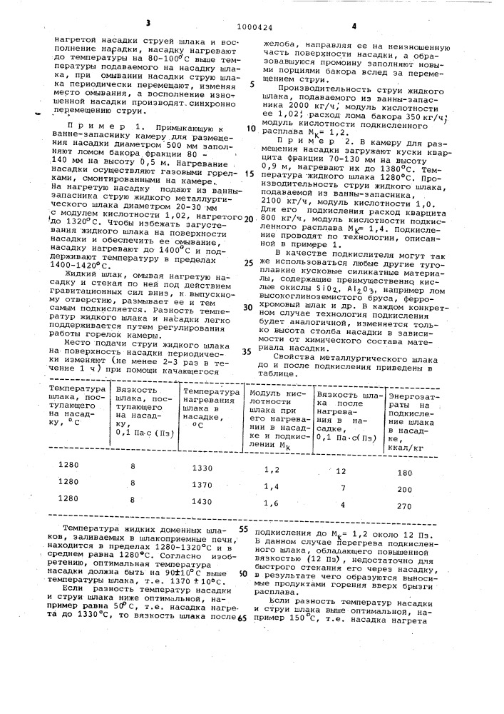 Способ подкисления жидкого металлургического шлака (патент 1000424)