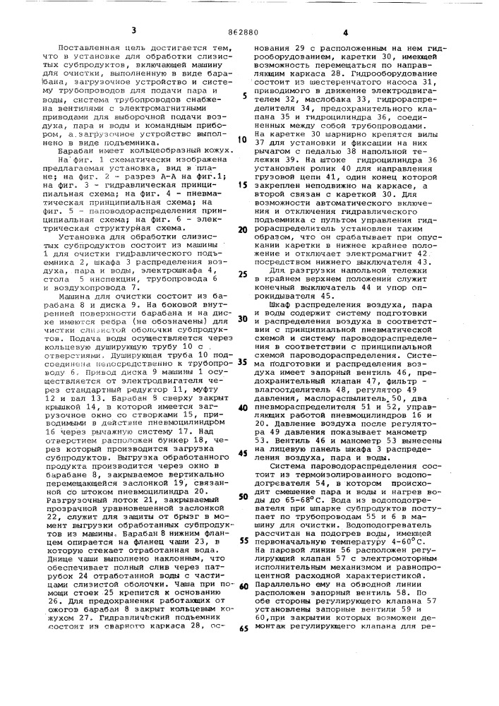 Установка для обработки слизистых субпродуктов (патент 862880)