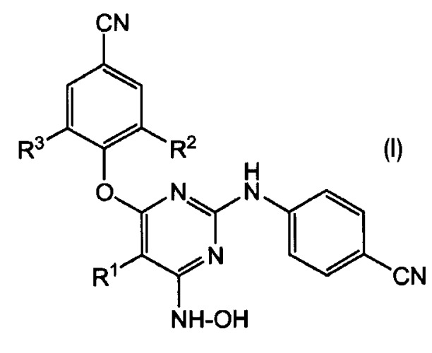 Ингибирующие вич 2-(4-цианофенил)-6-гидроксиламинопиримидины (патент 2401261)
