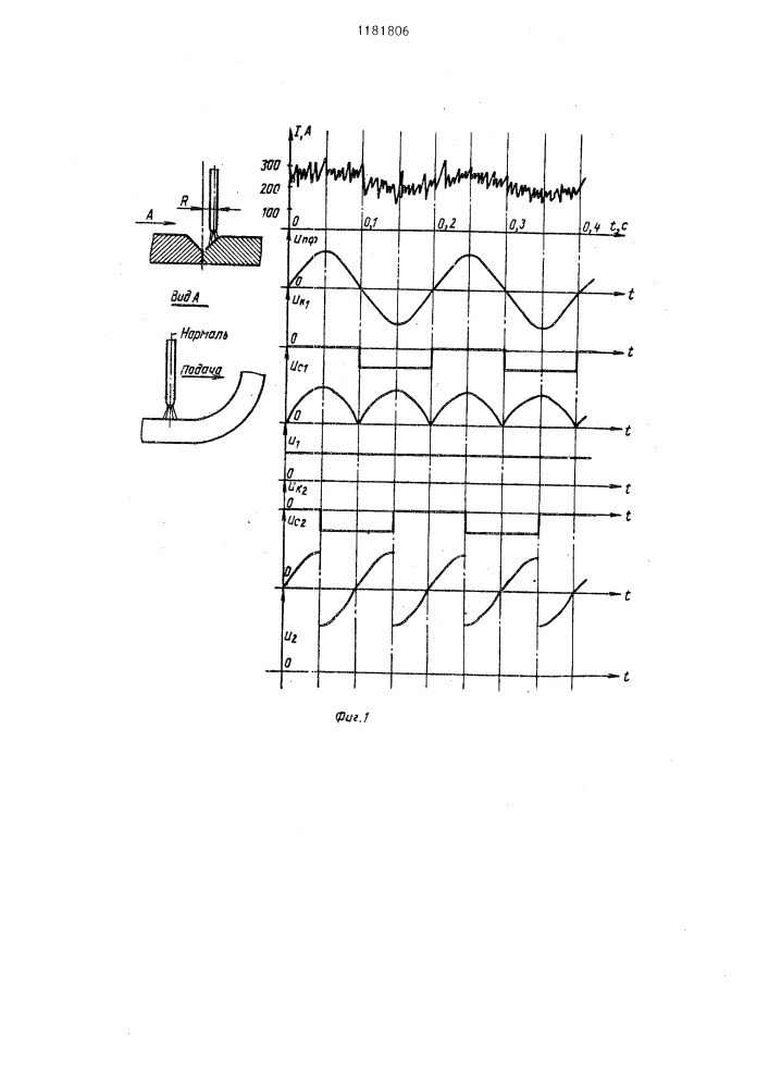 Способ управления положением сварочной горелки относительно стыка и устройство для его осуществления (патент 1181806)
