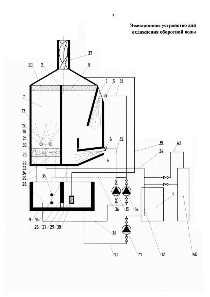 Эжекционное устройство для охлаждения оборотной воды (патент 2617653)