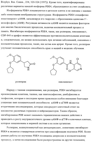 Применение производных анилина в качестве ингибиторов фосфодиэстеразы 4 (патент 2321583)