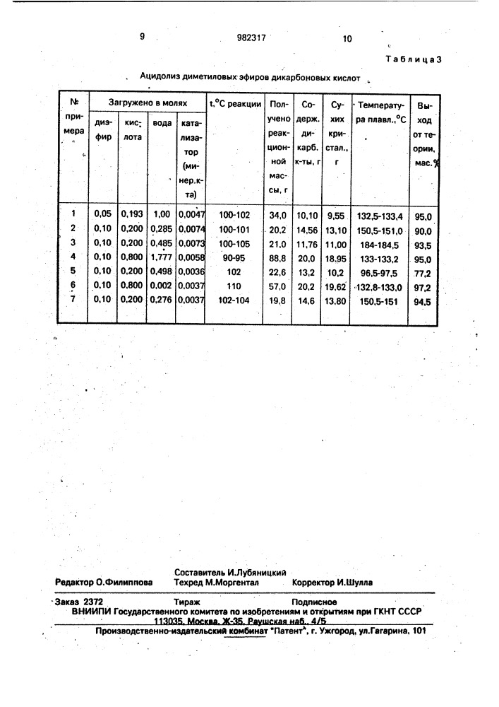 Способ получения алифатических дикарбоновых кислот (патент 982317)