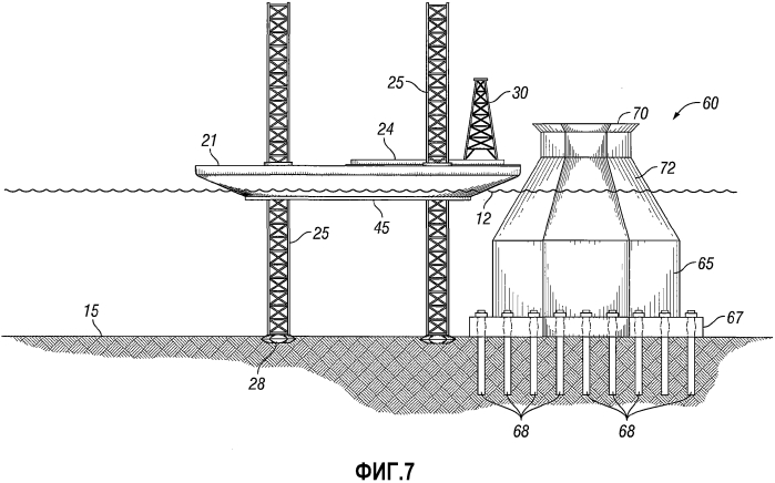 Самоподъемное буровое морское основание ледового класса с одиночной конической опорой на свайном основании (патент 2573301)
