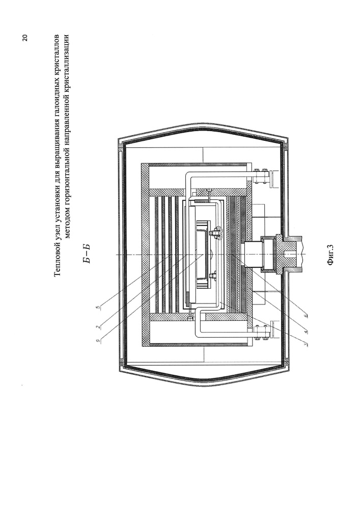 Тепловой узел установки для выращивания галоидных кристаллов методом горизонтальной направленной кристаллизации (патент 2643980)