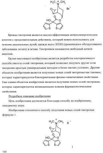 Способ получения новых солей тиотропия (патент 2418796)