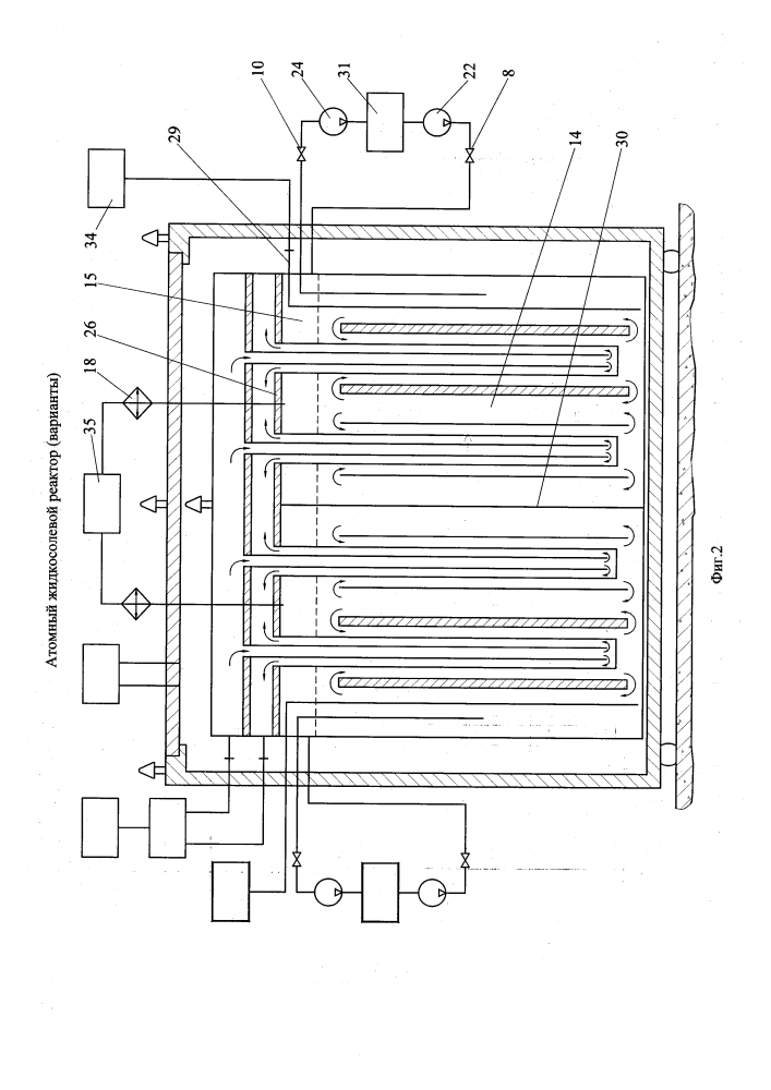Атомный жидкосолевой реактор (варианты) (патент 2642970)