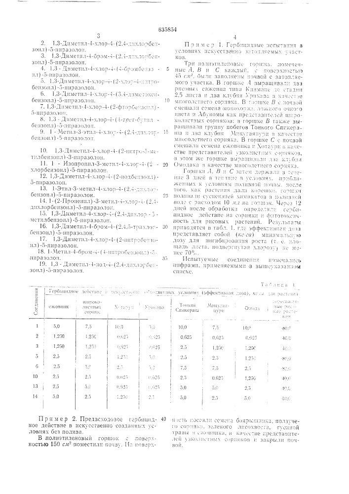 Гербицидная композиция (патент 635854)