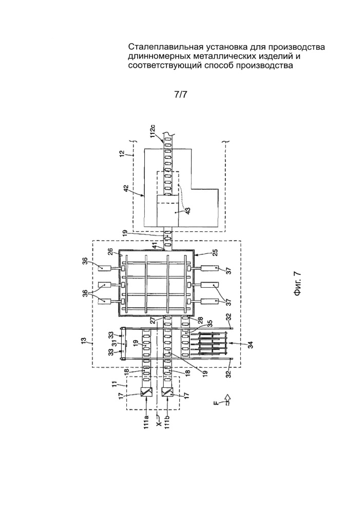 Сталеплавильная установка для производства длинномерных металлических изделий и соответствующий способ производства (патент 2647974)