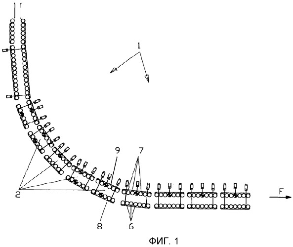 Роликовая проводка, в частности, для установки непрерывной разливки стальных слябов (патент 2453396)