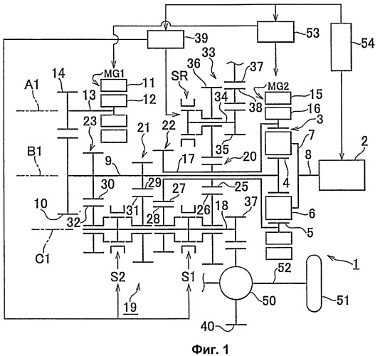 Гибридное приводное устройство и способ управления им (патент 2410250)