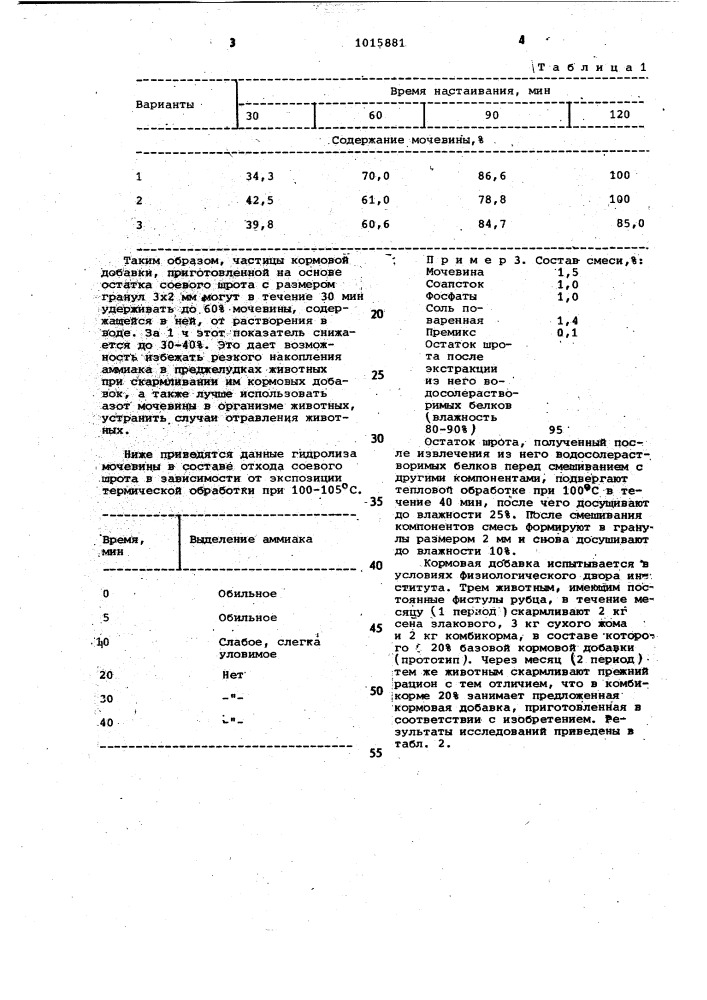 Кормовая добавка для жвачных животных (патент 1015881)