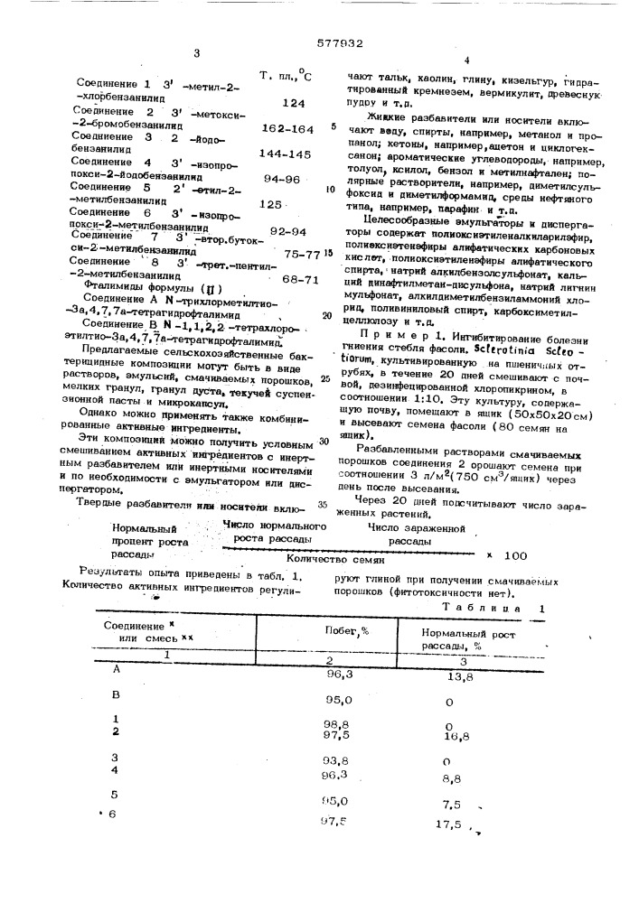 Способ ингибирования болезней семян, почвы и растений (патент 577932)