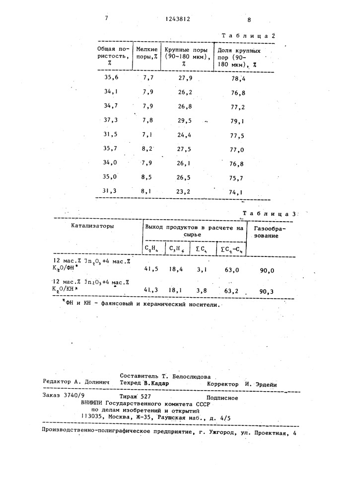 Способ приготовления носителя для катализатора пиролиза углеводородного сырья (патент 1243812)