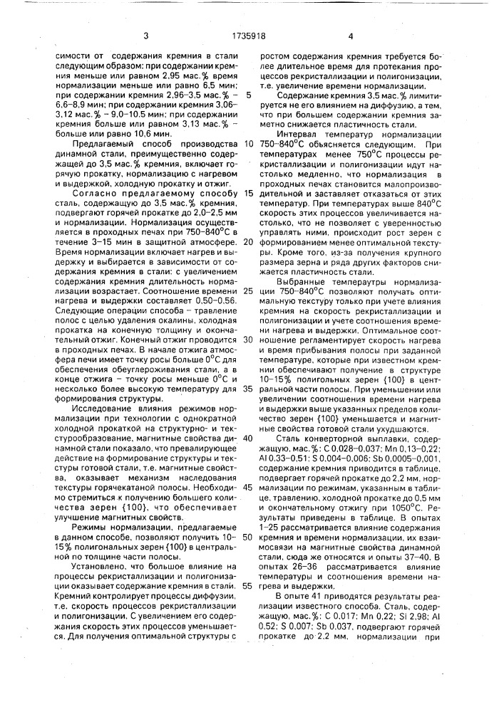 Способ производства динамной стали (патент 1735918)