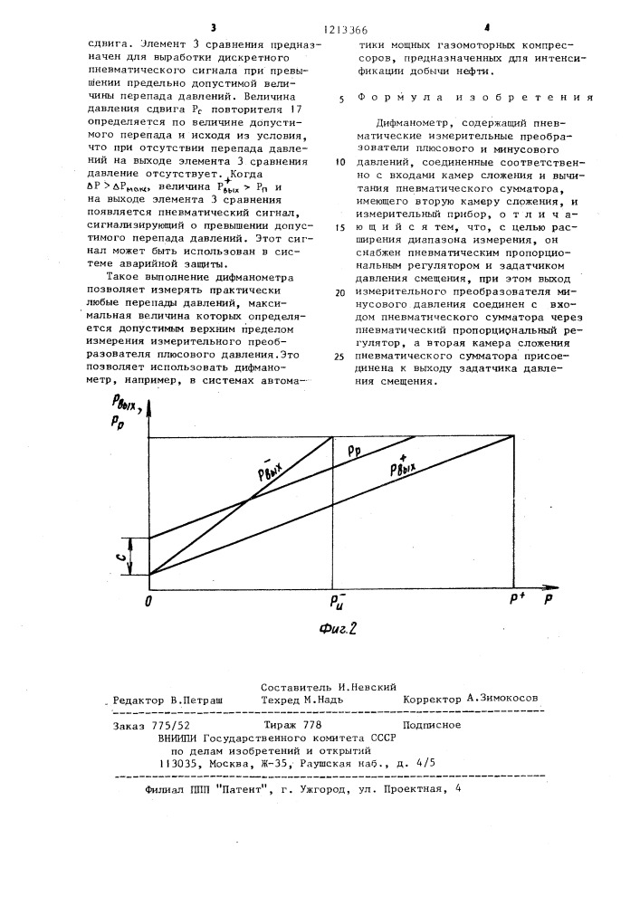 Дифманометр (патент 1213366)