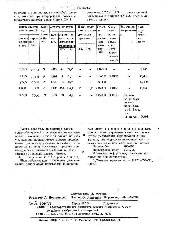 Шлакообразующая смесь (патент 623641)