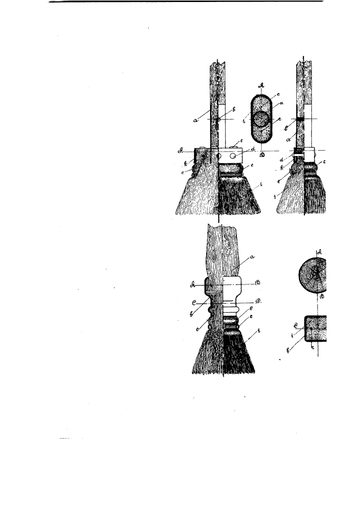 Приспособление для соединения пучка кисти с трубкою или втулкою, служащей для прикрепления ручки (патент 66)