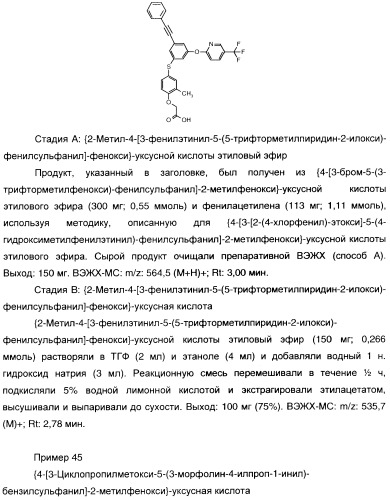 Феноксиуксусные кислоты в качестве активаторов дельта рецепторов ppar (патент 2412935)