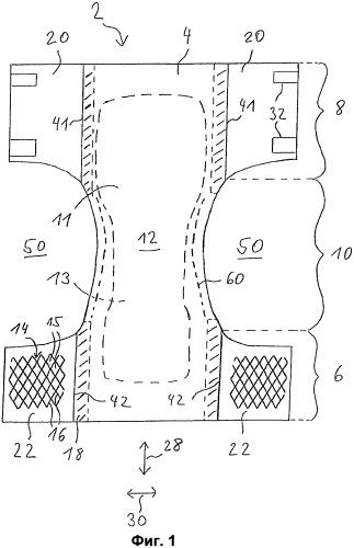 Абсорбирующий одноразовый подгузник (патент 2481811)