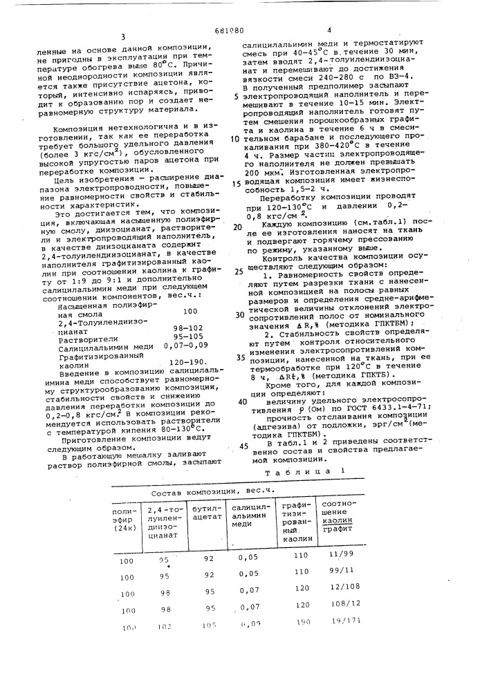 Электропроводящая композиция (патент 681080)