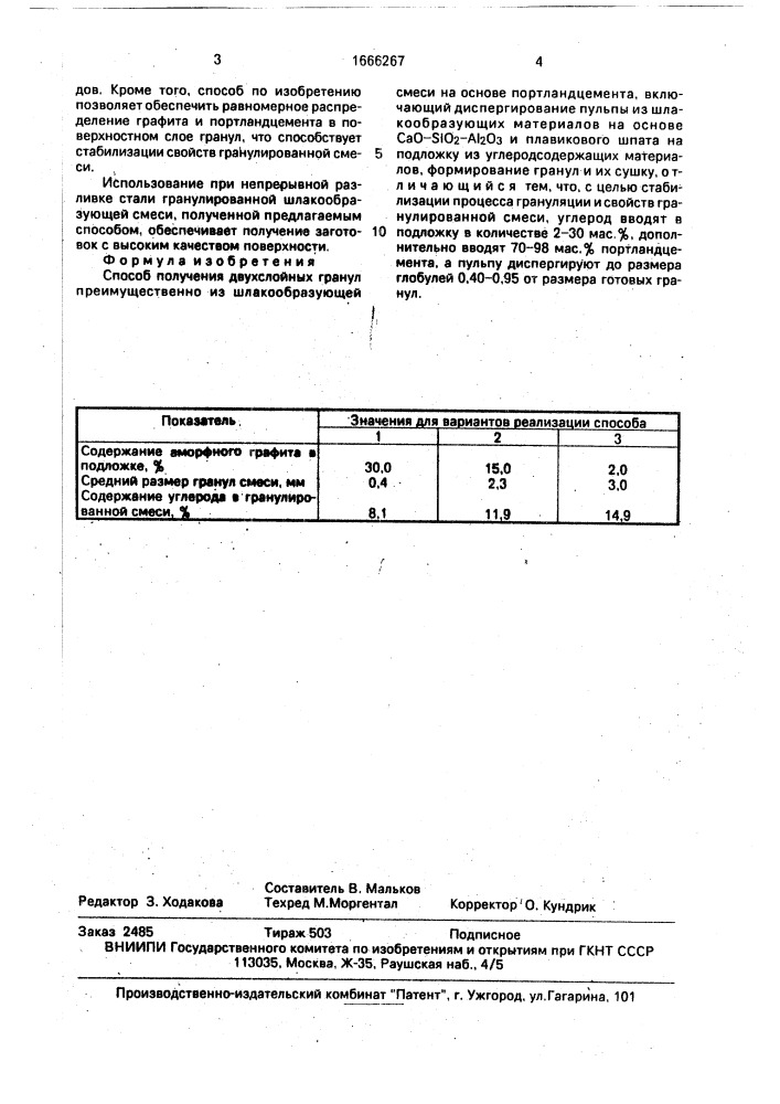 Способ получения двухслойных гранул (патент 1666267)