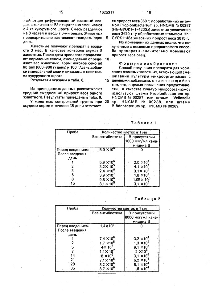 Способ получения препарата для кормления жвачных животных (патент 1625317)