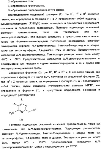 Производные пиримидинсульфонамида в качестве модуляторов рецепторов хемокинов, способы их получения (варианты) и применение (патент 2342366)