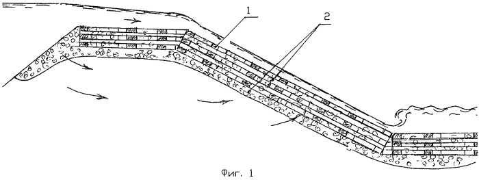 Защитное крепление откоса грунтового сооружения (патент 2433223)