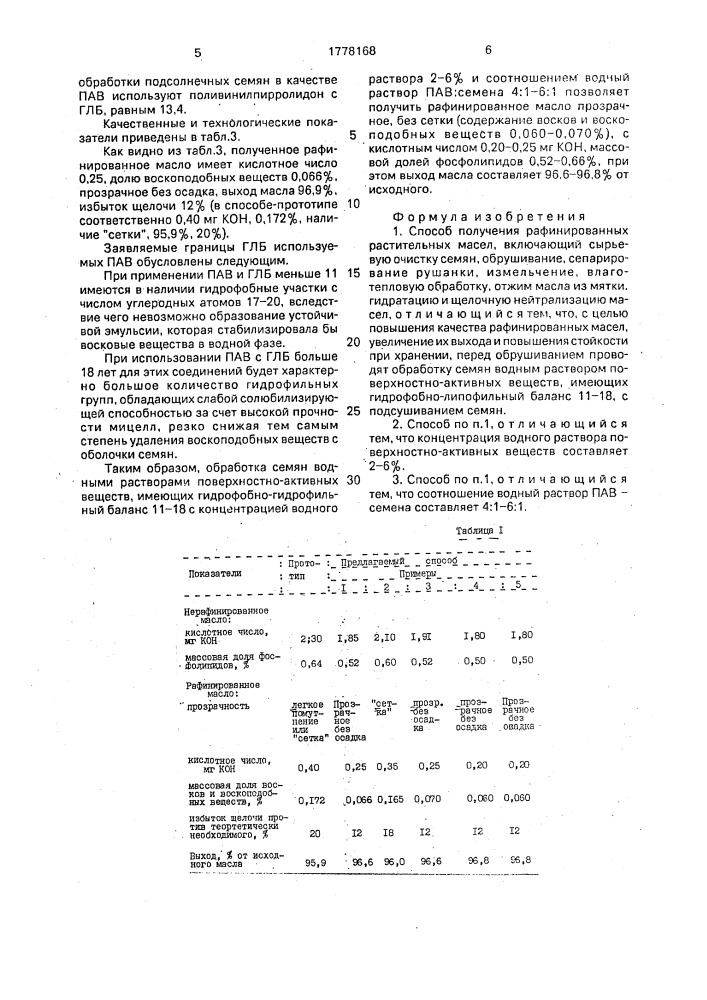Способ получения рафинированных растительных масел (патент 1778168)
