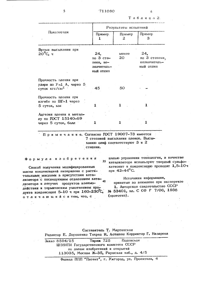 Способ получения модифицированных масел (патент 711080)