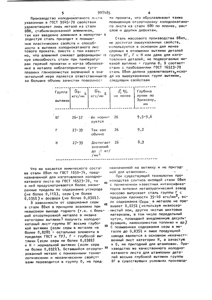 Интенсификатор кипения для обработки стали (патент 908485)