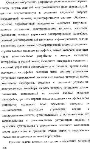Способ термографической кусковой сепарации сырья (варианты) и устройство для его осуществления (варианты) (патент 2326738)