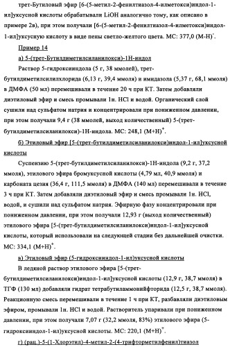 Тиазолзамещенные индолилпроизводные и их применение в качестве модуляторов ppar (патент 2344135)