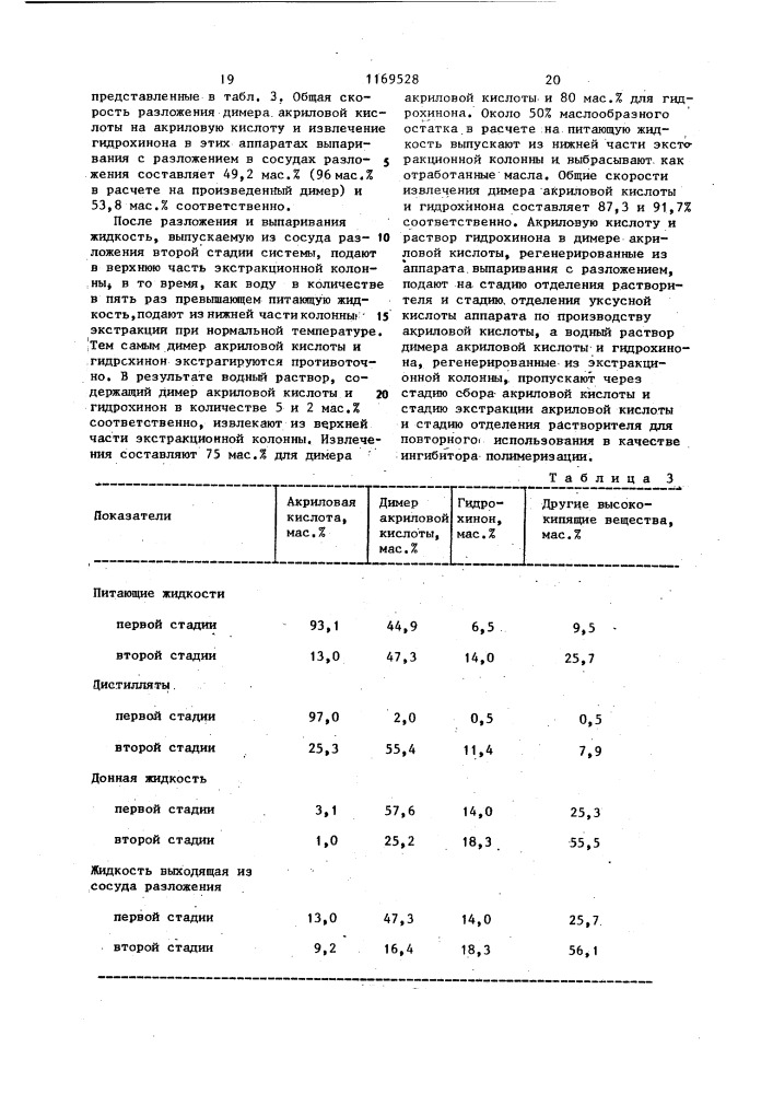 Способ выделения акриловой кислоты (патент 1169528)